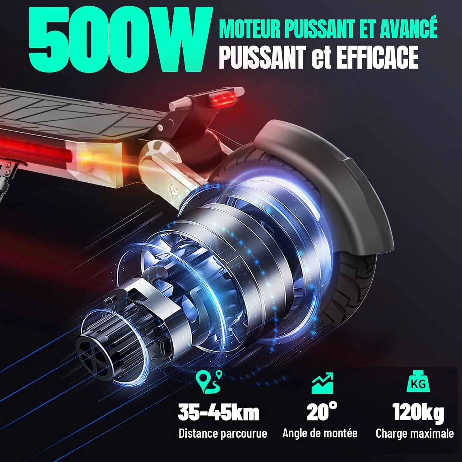 Trottinette électrique 500W 48V 10.4AH