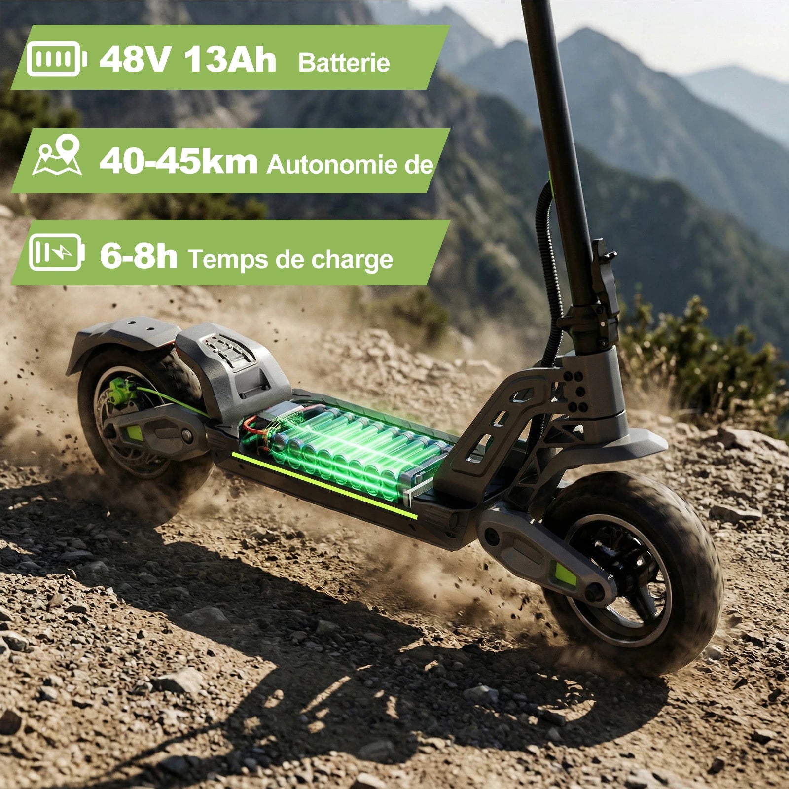 Trottinette électrique 800W 48V 13AH