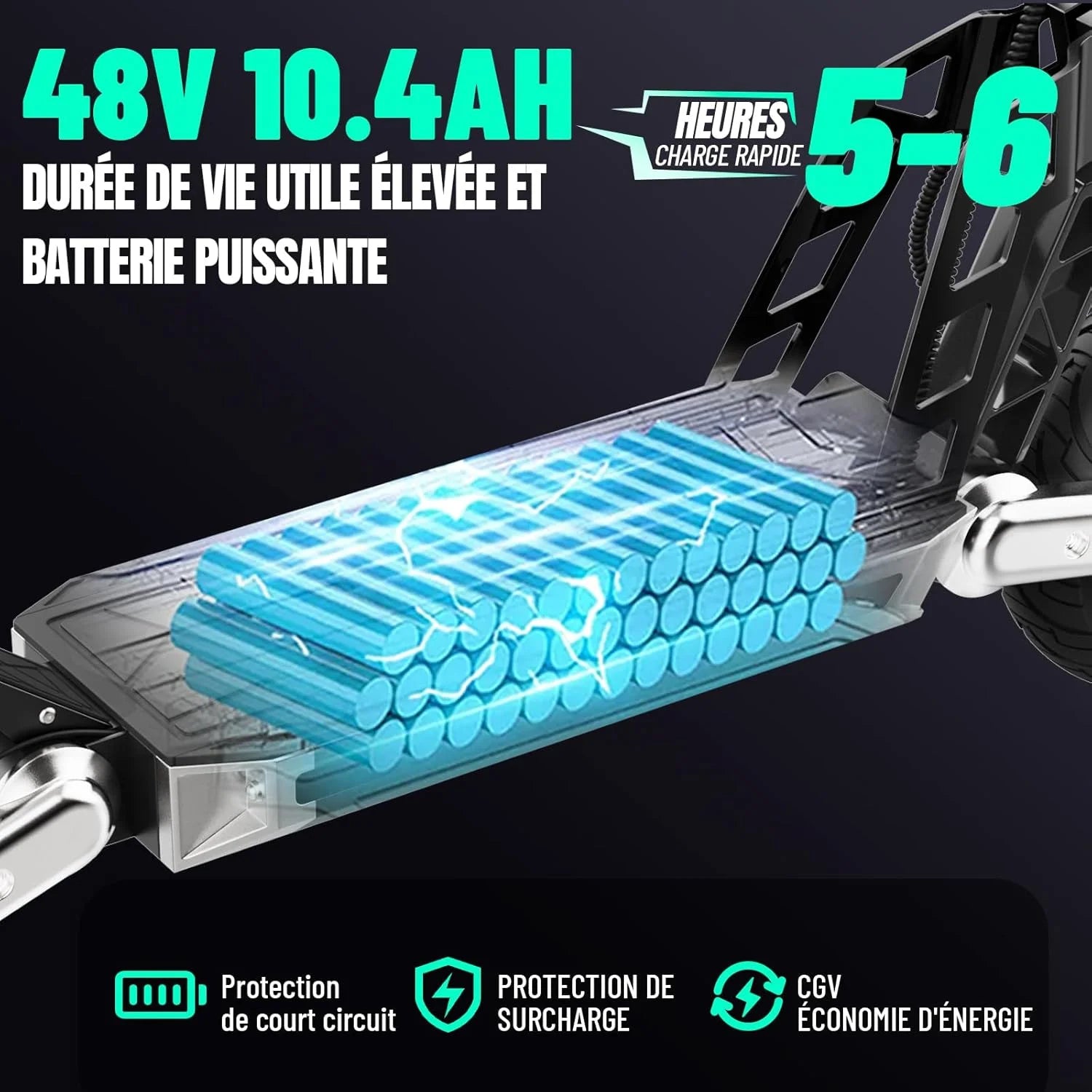 Trottinette électrique 500W 48V 10.4AH